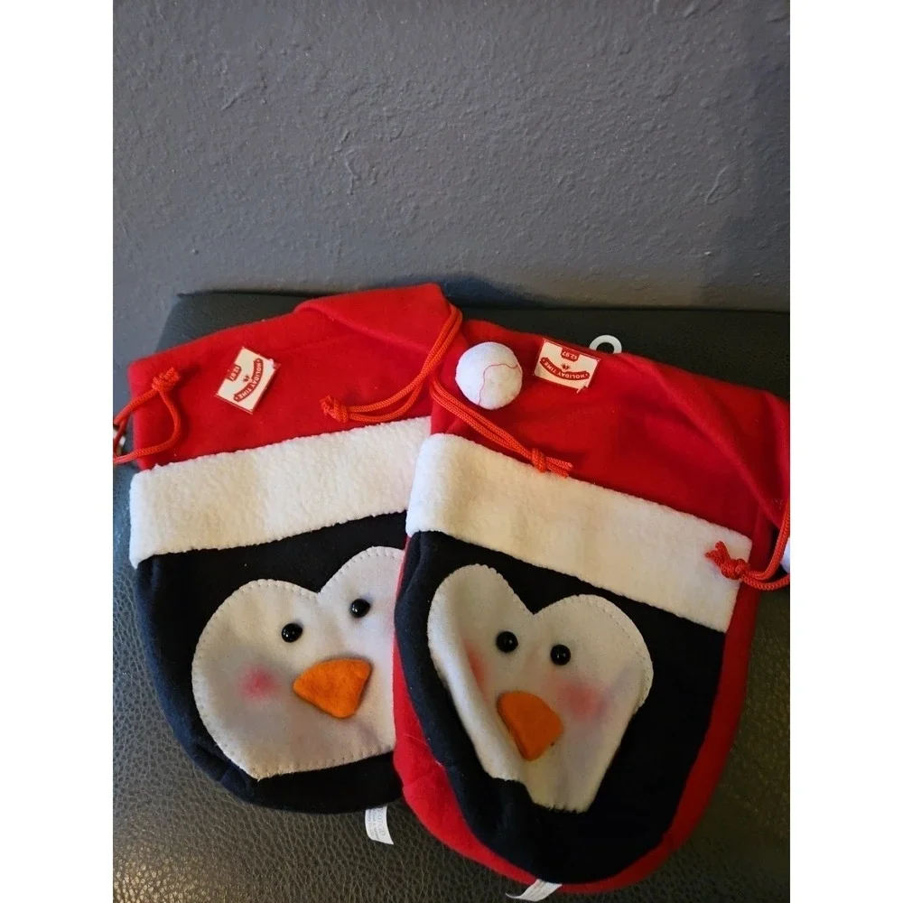 Reusable Christmas Gift‎ Bags Cotton Material Craft Bags Draw String Bags